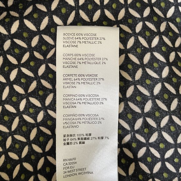 Maeve Anthropologie Catania Green/Black Top Blouse-Large - Picture 5 of 11